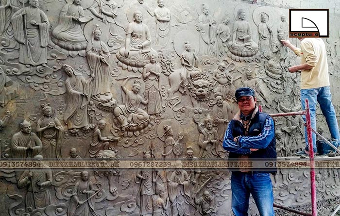 Nhận làm phù điêu theo yêu cầu riêng và thi công lắp đặt, thiết kế tiểu cảnh sân vườn đẹp (a5)